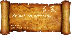 Sükösd Bertalan névjegykártya