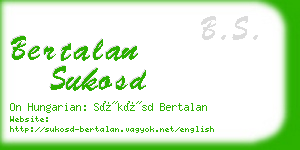 bertalan sukosd business card